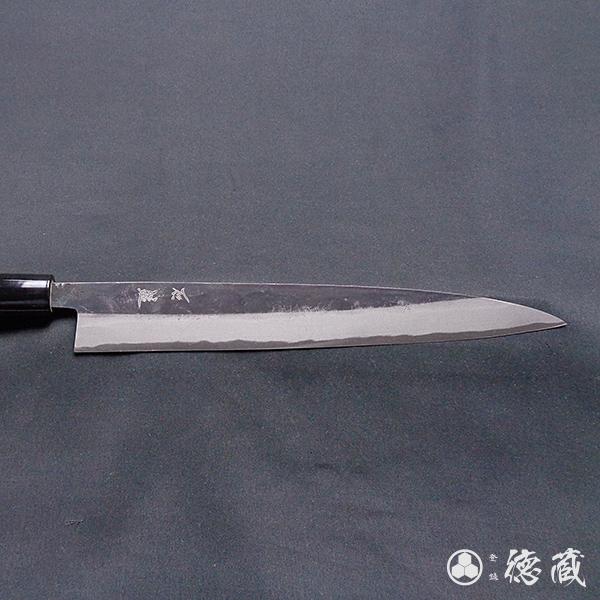 筋引黒打ち包丁　240mm 両刃 青紙2号 胡桃 日本製 徳蔵刃物 TOKUZO KNIVES t160｜moritokuzo｜02