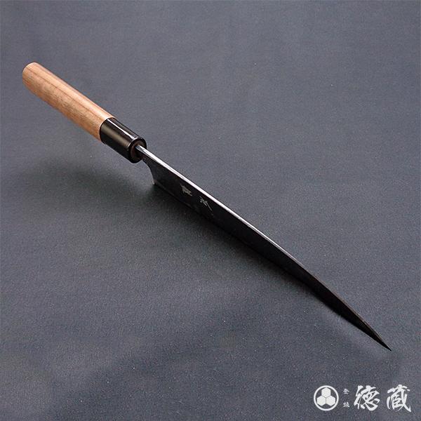 舟行黒打ち包丁　180mm 両刃 青紙2号 胡桃 日本製 徳蔵刃物 TOKUZO KNIVES t268｜moritokuzo｜05