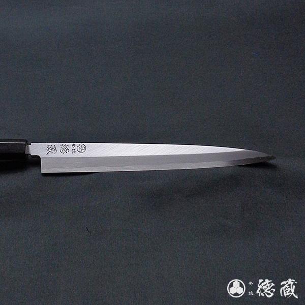 上白鋼 柳刃包丁 イチイ八角柄 240mm 片刃 日本製 徳蔵刃物 TOKUZO