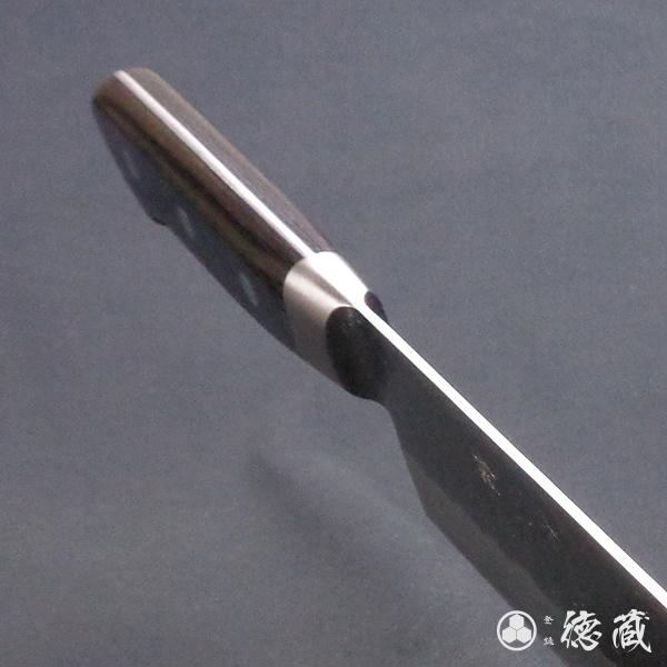 薄刃包丁 銀三鋼　徳蔵刃物　ケース付き 切付ステンレス包丁 240mm 両刃 銀紙3号 積層材 黒色 日本製 徳蔵刃物