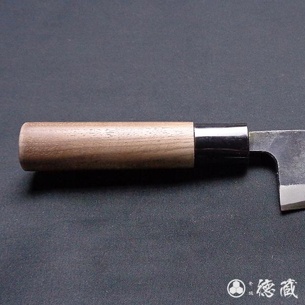 黒打ち小出刃包丁 105mm 両刃 青紙2号 胡桃 日本製 徳蔵刃物 TOKUZO