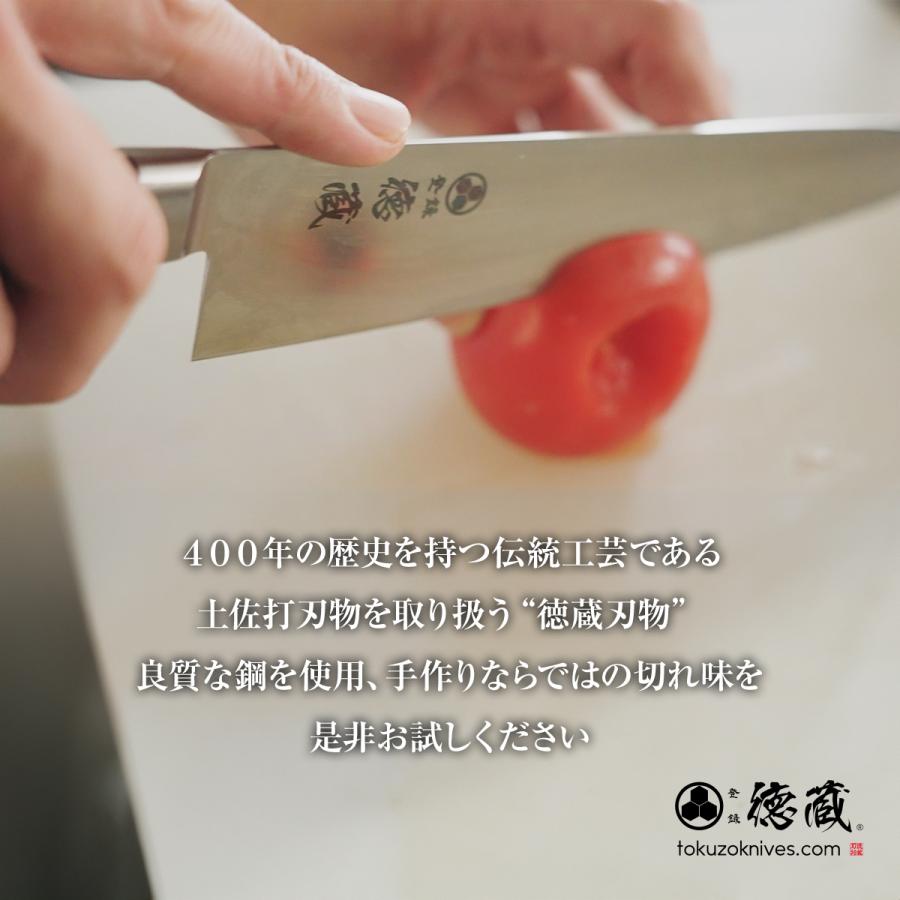 ステンレスペティナイフ　150mm 両刃 VG10 灰檀八角 日本製 徳蔵刃物 TOKUZO KNIVES T46002_10