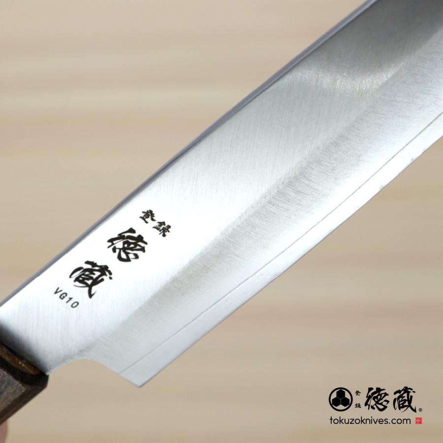 ステンレスペティナイフ　150mm 両刃 VG10 灰檀八角 日本製 徳蔵刃物 TOKUZO KNIVES T46002_2