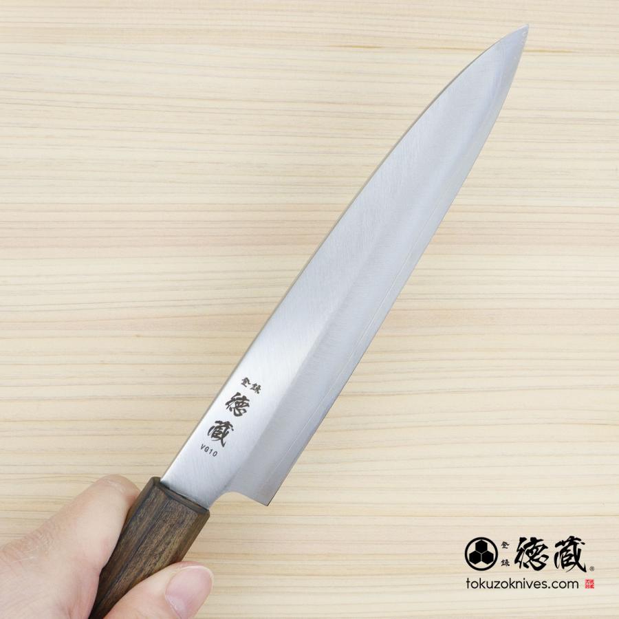 ステンレスペティナイフ　150mm 両刃 VG10 灰檀八角 日本製 徳蔵刃物 TOKUZO KNIVES T46002_3