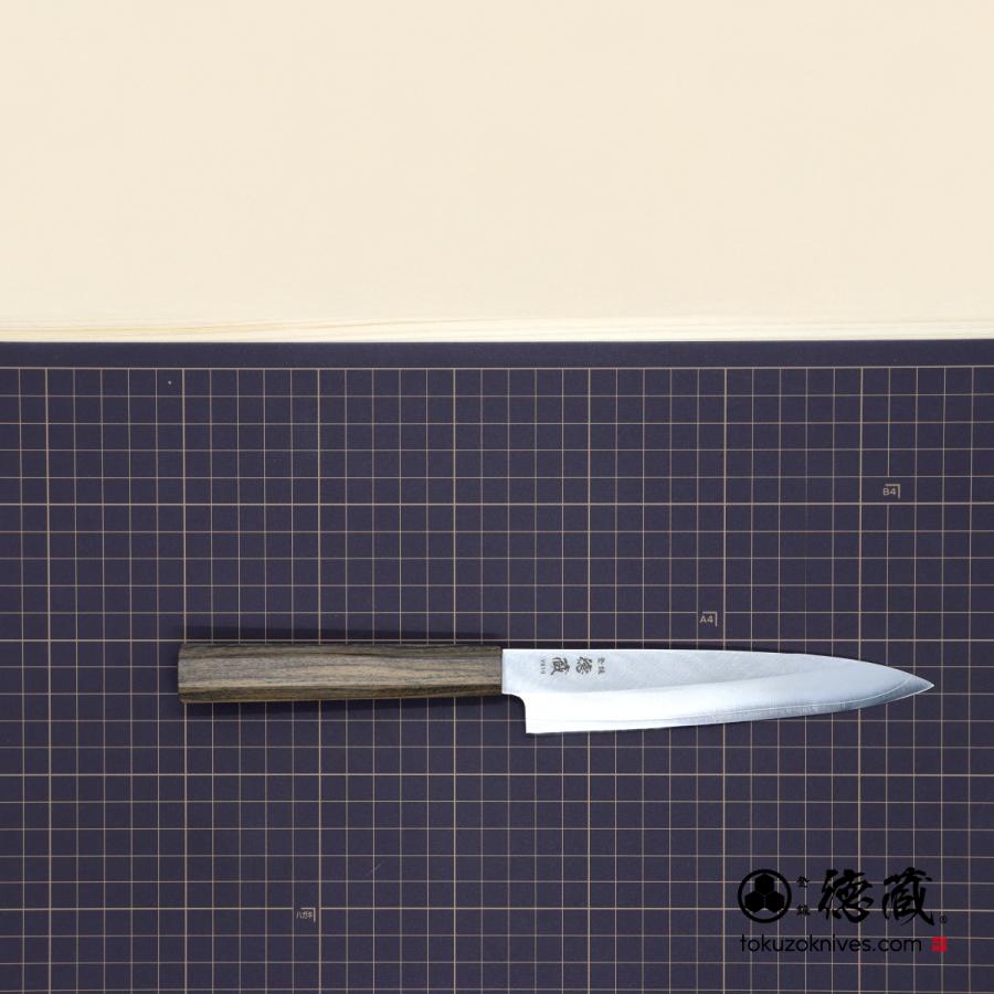 ステンレスペティナイフ　150mm 両刃 VG10 灰檀八角 日本製 徳蔵刃物 TOKUZO KNIVES T46002_4