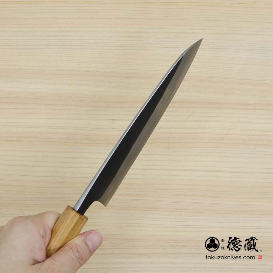ペティナイフ 150mm 両刃 白紙二号 桜八角柄 日本製 徳蔵刃物 TOKUZO KNIVES T823001の画像