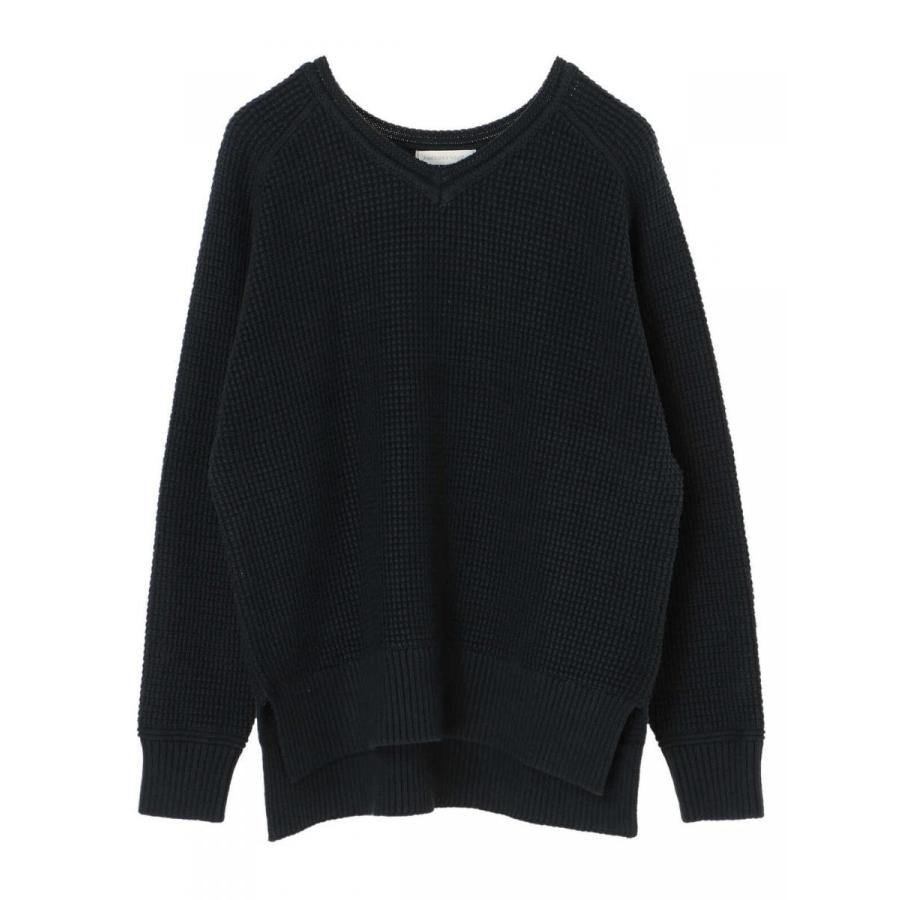 ワッフルVネックプルオーバー  DOORS BLACK セール】 ワッフルフリースクルーネックプルオーバー （Tシャツ