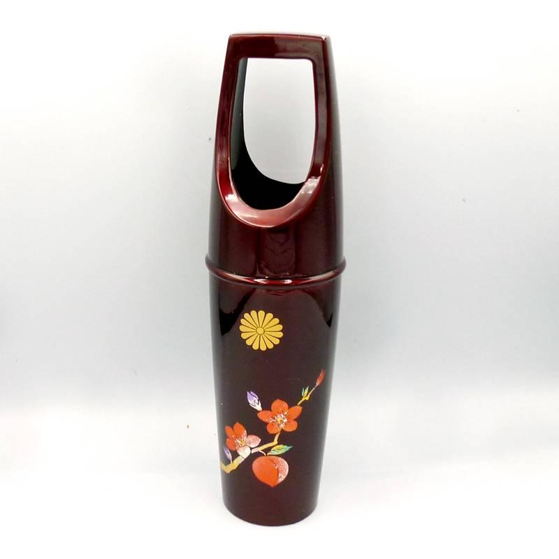 平安堂造 己ん典 蝋色塗 手桶形花生 花器 花瓶 共箱 平安堂造 己ん典 蝋色塗 手桶形花生 花器 花瓶 共箱