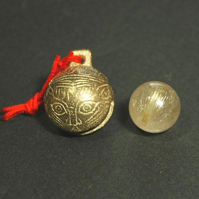 貔貅(ひきゅう) 大15H(銅製 鍍金 風水八宝 金糸水晶20ミリ玉付)の画像