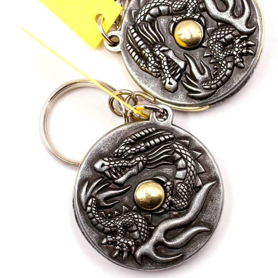 日本製 メタル製 ドラゴン 回転式 龍手裏剣 キーホルダー : お土産