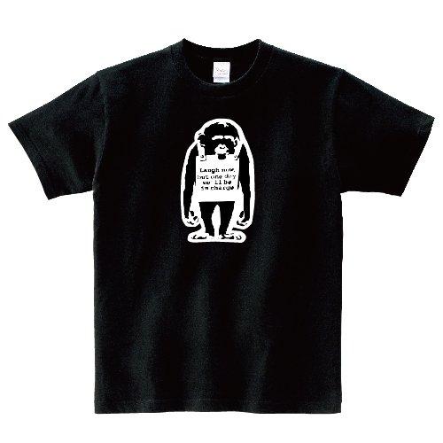 KIDS Banksy バンクシー 猿 Laugh Now おもしろTシャツ パロディ 綿