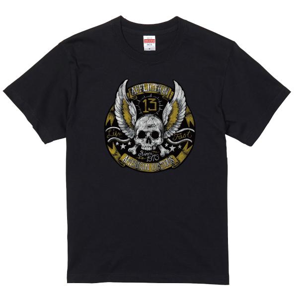 ビンテージフライングスカル Tシャツ ドクロ バイカー ロック