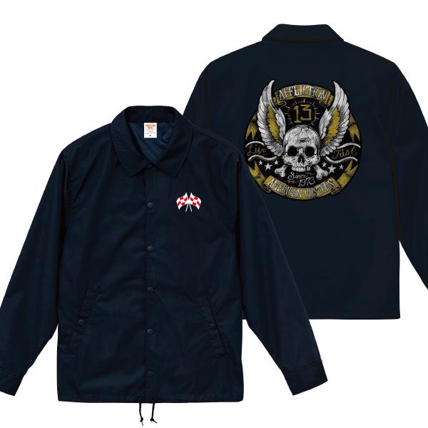 ビンテージフライングスカル コーチジャケット ドクロ バイカー バイク