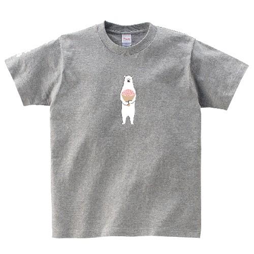 クマ ハート 花束 Tシャツ かわいい ゆるかわ 熊 オリジナルTシャツ