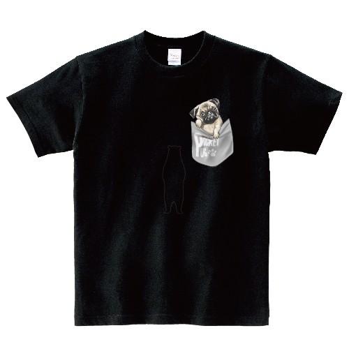 POCKET PUG ポケットパグ フェイクポケット Tシャツ かわいい ゆるかわ