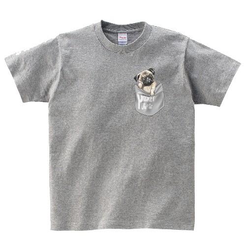 POCKET PUG ポケットパグ フェイクポケット Tシャツ かわいい ゆるかわ