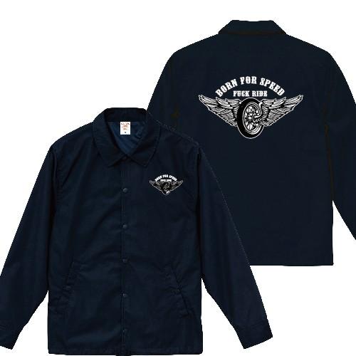 BORN FOR SPEED FUCK RIDE Flying Wheel コーチジャケット バイカー