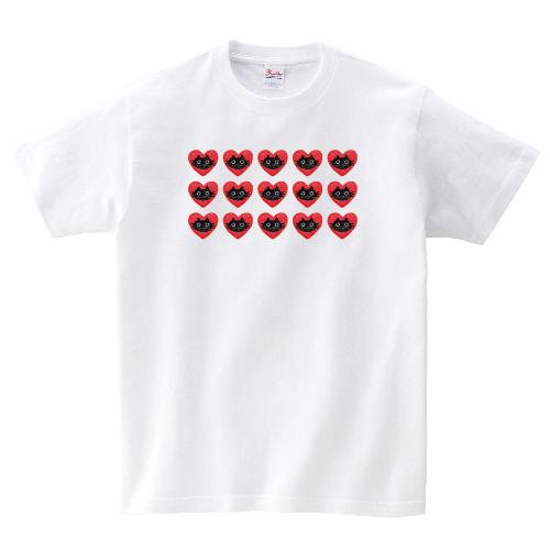 ネコ ハート ボーダー Tシャツ かわいい カジュアル おもしろ パロディ