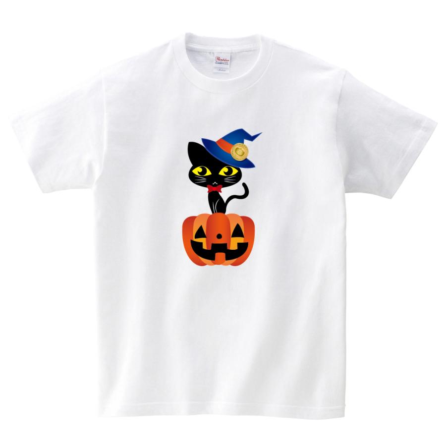 猫 パンプキン オリジナルTシャツ CAT ハロウィン 150 160 WM WL S M L