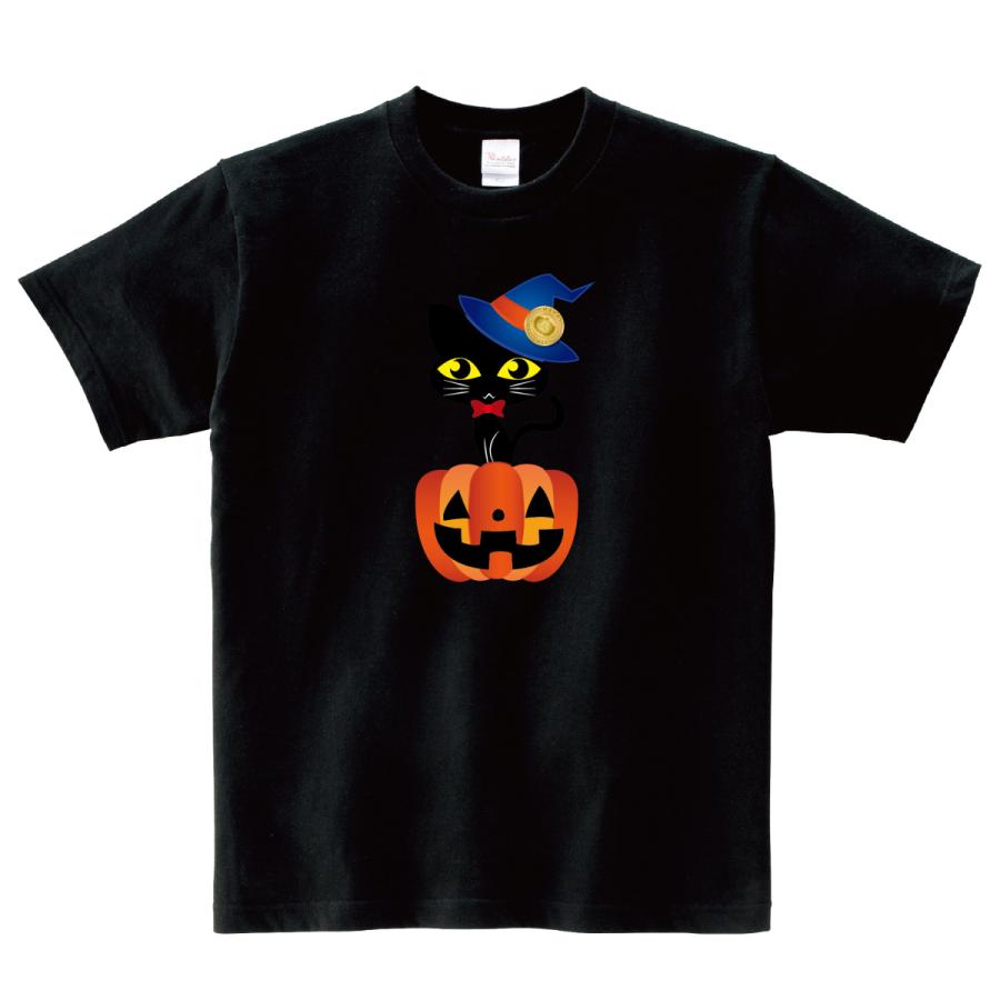 猫 パンプキン オリジナルTシャツ CAT ハロウィン 150 160 WM WL S M L