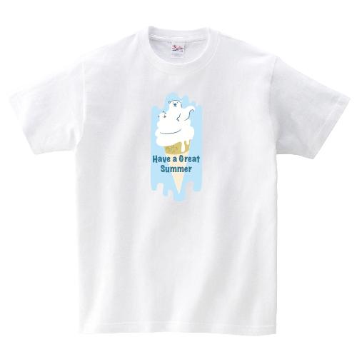 白クマソフトクリーム オリジナルTシャツ 熊 かわいい おもしろ