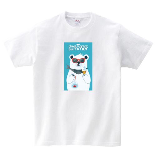 Have a Great Summer 白クマ Tシャツ ソフトクリーム 夜市 金魚