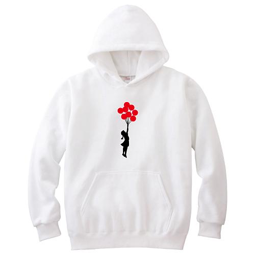 Banksy バンクシー パーカー 風船飛ぶ少女 フライングバルーン