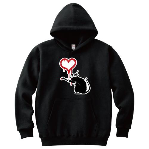 Banksy バンクシー パーカー Love Rat ラブラット S M L XL 2XL