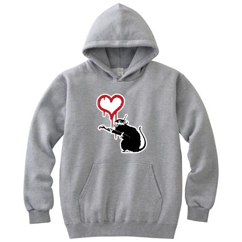 キューン XL フルジップアップ パーカー バンクシー？ウサギ　ピロピロ Banksy バンクシー パーカー Love Rat ラブラット S M L XL 2XL
