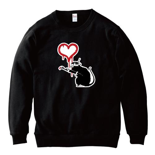 Banksy バンクシー Love Rat ラブラット トレーナー スウェット 綿100