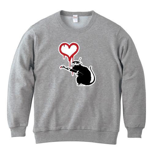Banksy バンクシー Love Rat ラブラット トレーナー スウェット 綿100