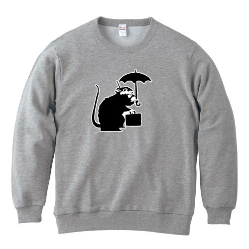 Banksy バンクシー RAT&UMBRELLA ネズミ傘 トレーナー スウェット 綿