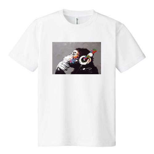 ドライ 速乾 Banksy バンクシー モンキーヘッドフォン Tシャツ SS