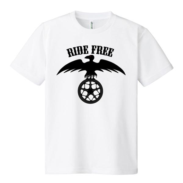 ドライ 速乾 RIDE FREE Tシャツ 八咫烏 バイカー バイク