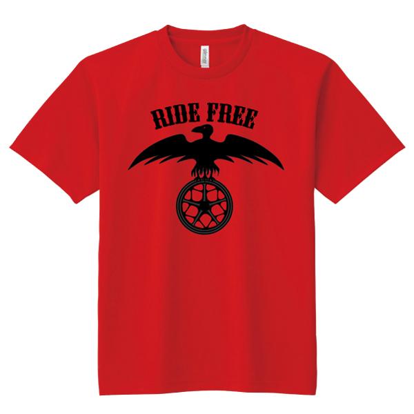 ドライ 速乾 RIDE FREE Tシャツ 八咫烏 バイカー バイク