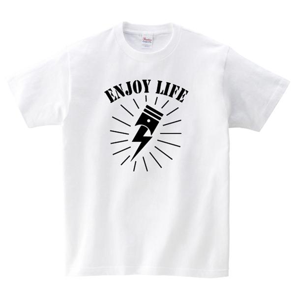 ENJOY LIFE Tシャツ ピストン バイカー バイク チョッパー 150 160 WM