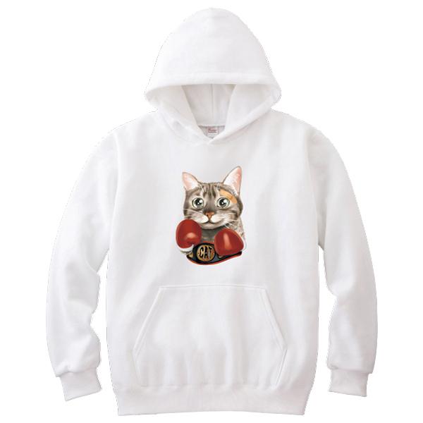 猫パンチ パーカー ボクサーキャット ボクシング ゆるかわ かわいい