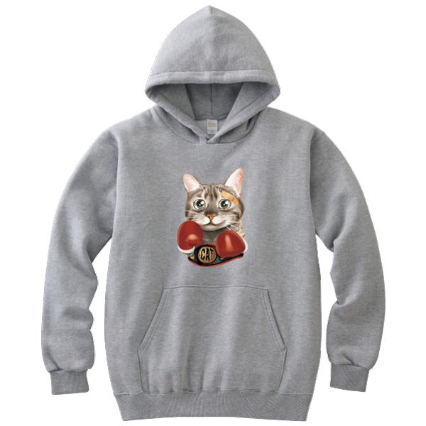 猫パンチ パーカー ボクサーキャット ボクシング ゆるかわ かわいい おもしろ パロディ S M L Xl 2xl Pr Ts 592 森山印刷所 通販 Yahoo ショッピング