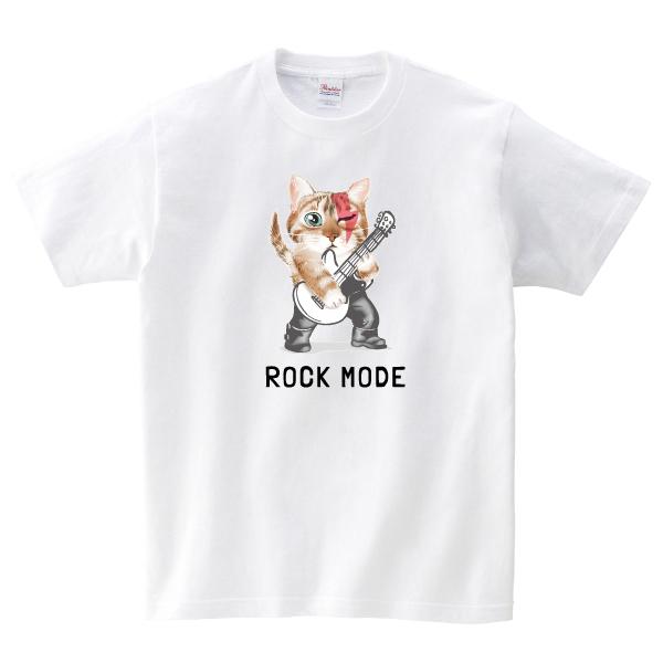 ロックキャット Tシャツ ギター 猫 ゆるかわ かわいい おもしろ