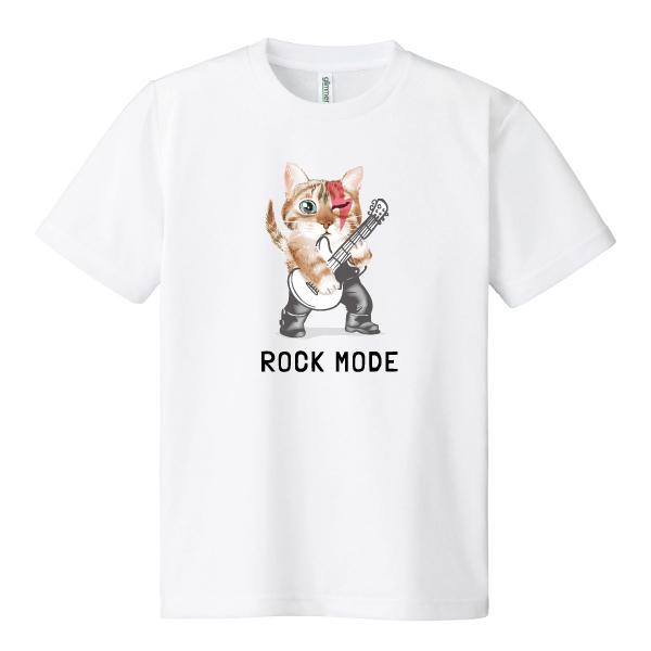 ドライ 速乾 ロックキャット Tシャツ ギター 猫 ゆるかわ かわいい