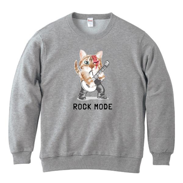 ロックキャット トレーナー スウェット ギター 猫 ゆるかわ かわいい
