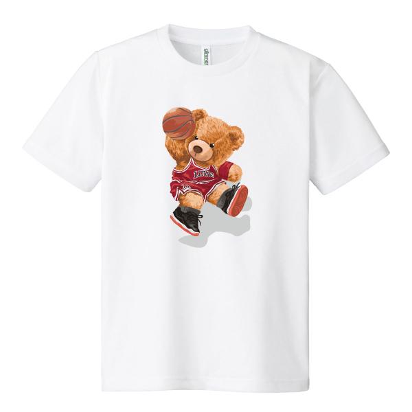 ドライ 速乾 バスケクマさん Tシャツ バスケットボール 熊 ゆるかわ