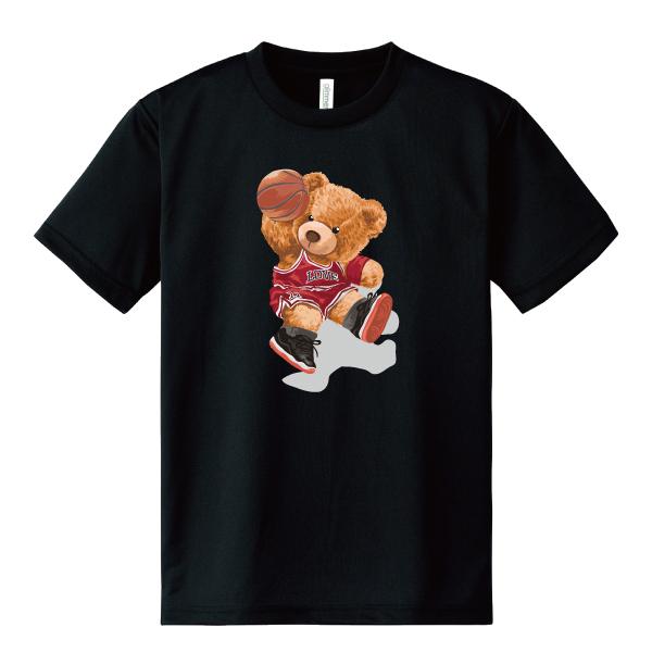 ドライ 速乾 バスケクマさん Tシャツ バスケットボール 熊 ゆるかわ