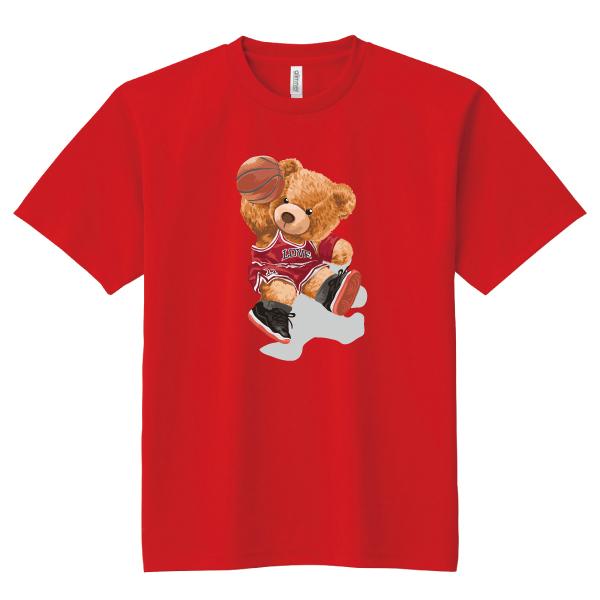 ドライ 速乾 バスケクマさん Tシャツ バスケットボール 熊 ゆるかわ