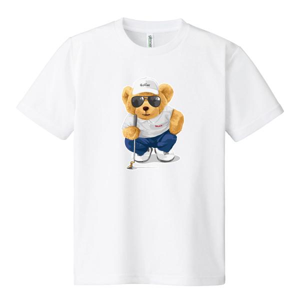 ドライ 速乾 ゴルファークマさん Tシャツ ゴルフ 熊 ゆるかわ かわいい