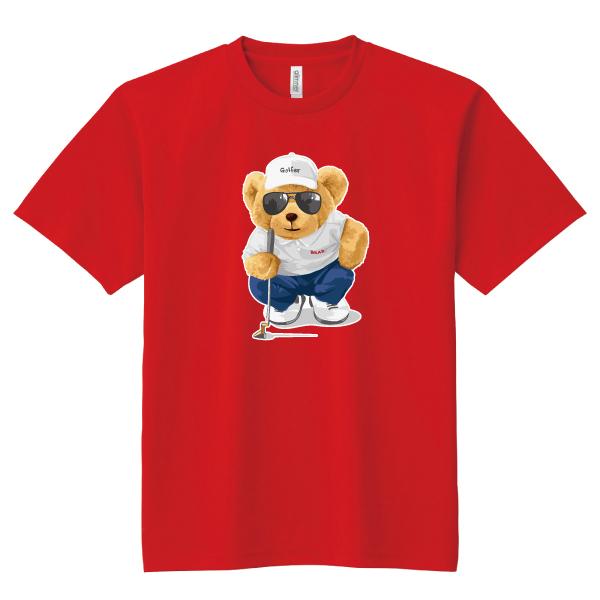 ドライ 速乾 ゴルファークマさん Tシャツ ゴルフ 熊 ゆるかわ かわいい