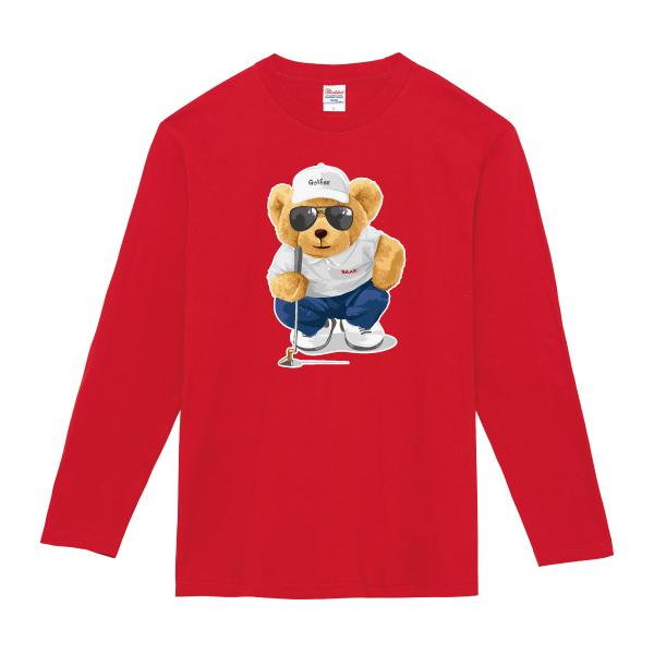 ゴルファークマさん ロンT 長袖Tシャツ ゴルフ 熊 ゆるかわ かわいい