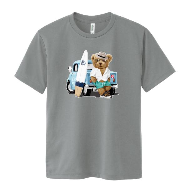 ドライ 速乾 サーファークマさん Tシャツ サーフィン 熊 ゆるかわ