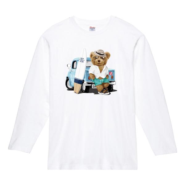 サーファークマさん ロンT 長袖Tシャツ サーフィン 熊 ゆるかわ