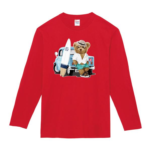 サーファークマさん ロンT 長袖Tシャツ サーフィン 熊 ゆるかわ